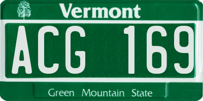VT license plate ACG169