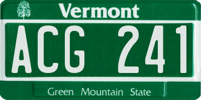 VT license plate ACG241