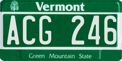 VT license plate ACG246