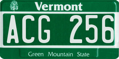 VT license plate ACG256