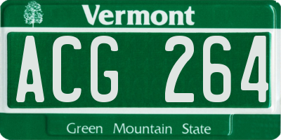 VT license plate ACG264