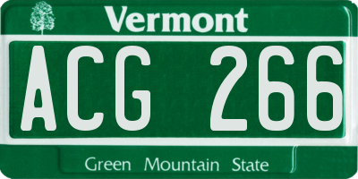 VT license plate ACG266