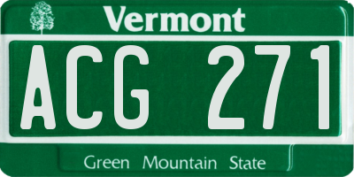 VT license plate ACG271