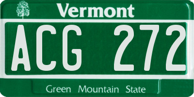 VT license plate ACG272
