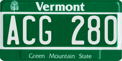 VT license plate ACG280