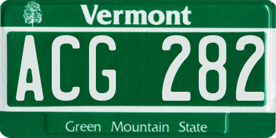 VT license plate ACG282