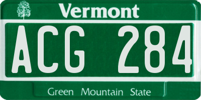 VT license plate ACG284