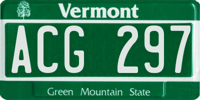 VT license plate ACG297