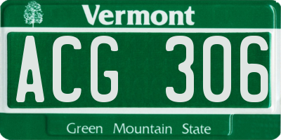 VT license plate ACG306