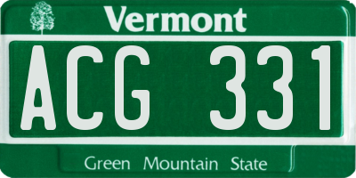 VT license plate ACG331