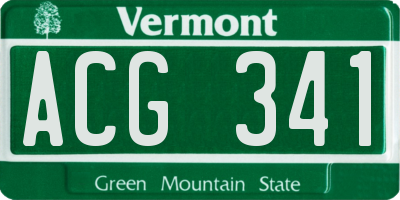VT license plate ACG341
