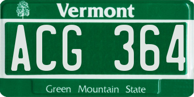 VT license plate ACG364