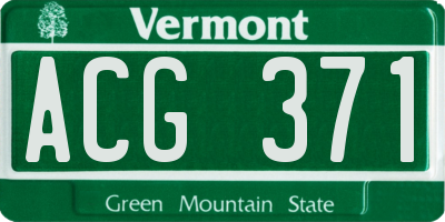 VT license plate ACG371
