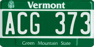 VT license plate ACG373