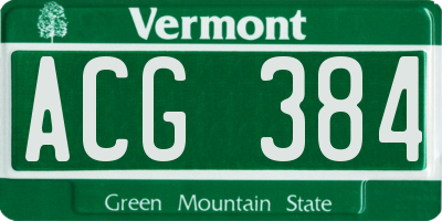 VT license plate ACG384