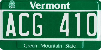 VT license plate ACG410