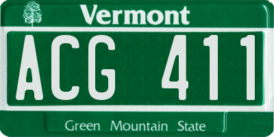 VT license plate ACG411