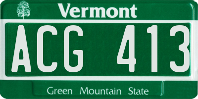 VT license plate ACG413