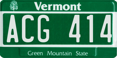 VT license plate ACG414
