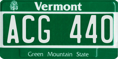 VT license plate ACG440