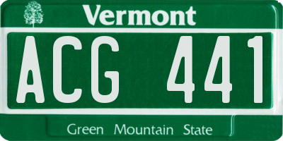 VT license plate ACG441