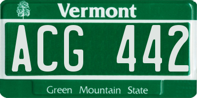 VT license plate ACG442