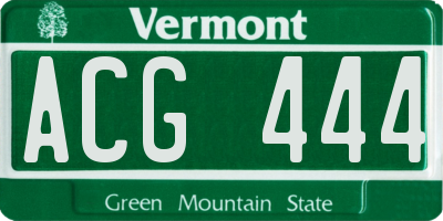 VT license plate ACG444