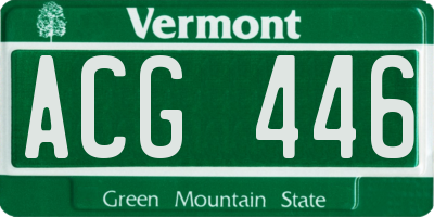 VT license plate ACG446