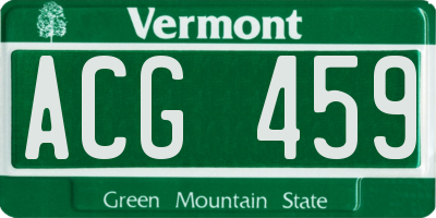 VT license plate ACG459