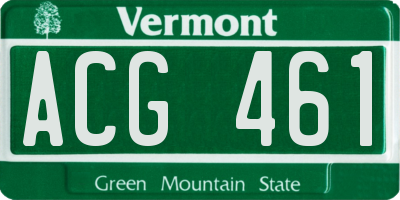VT license plate ACG461