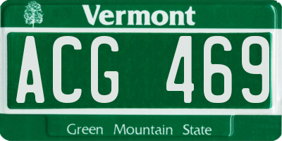 VT license plate ACG469