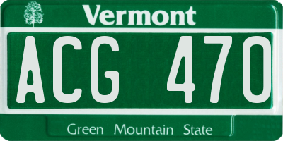 VT license plate ACG470