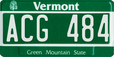 VT license plate ACG484
