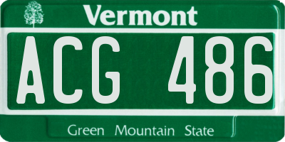 VT license plate ACG486