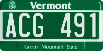 VT license plate ACG491