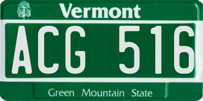 VT license plate ACG516