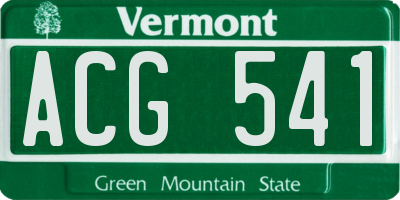 VT license plate ACG541