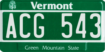 VT license plate ACG543