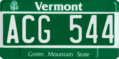 VT license plate ACG544