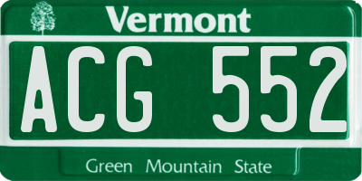 VT license plate ACG552