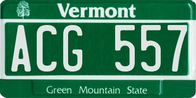 VT license plate ACG557