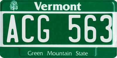 VT license plate ACG563