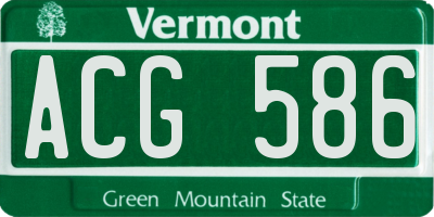 VT license plate ACG586