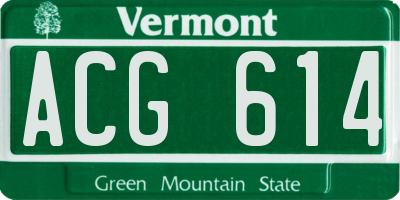 VT license plate ACG614