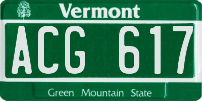VT license plate ACG617