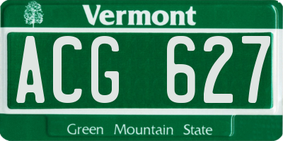 VT license plate ACG627