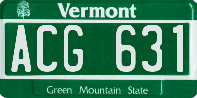 VT license plate ACG631