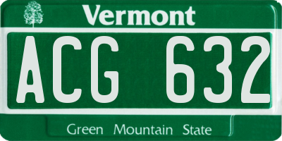 VT license plate ACG632