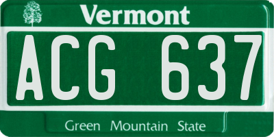 VT license plate ACG637