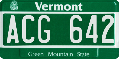 VT license plate ACG642
